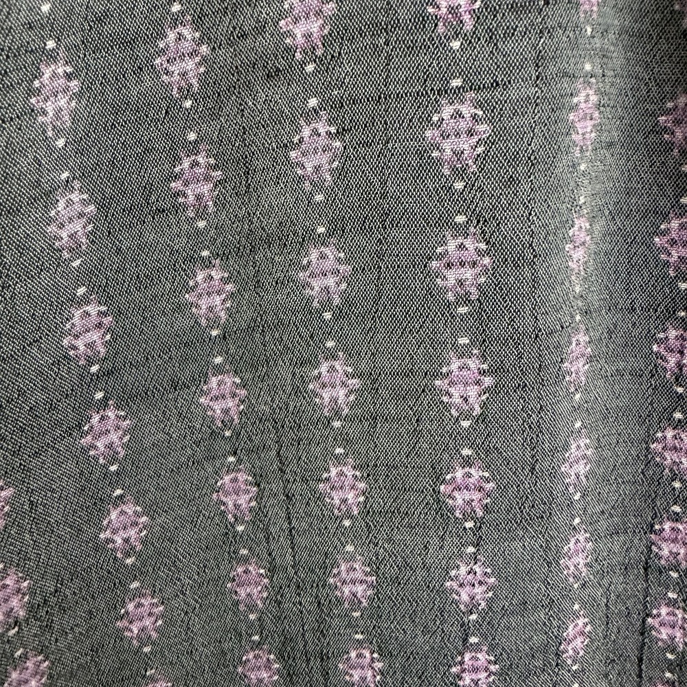 Dip Gray Purple Geometric Pattern Short Sleeve Blouse Women's Size 1X Boho - Picture 3 of 6